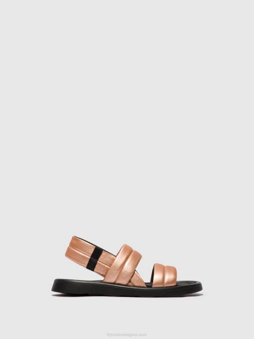 blozen goud Fly London vrouwen slingback sandalen tofy941 V2B0458