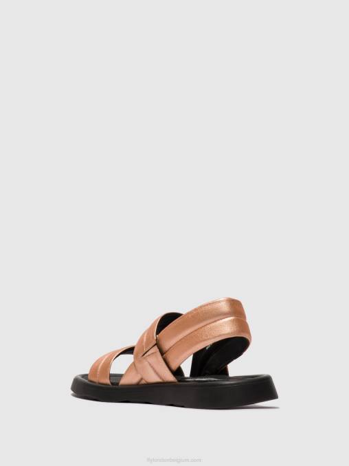 blozen goud Fly London vrouwen slingback sandalen tofy941 V2B0458