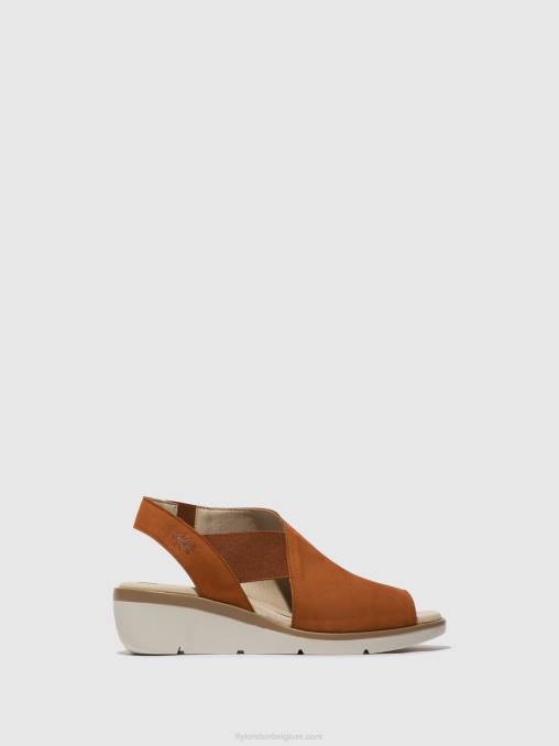 bruinen Fly London vrouwen elastische sandalen nily940 V2B0475