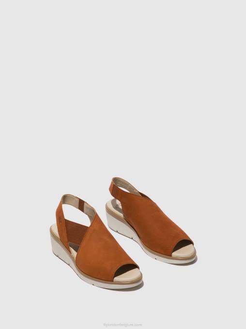 bruinen Fly London vrouwen elastische sandalen nily940 V2B0475