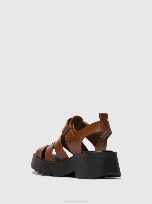 cognac Fly London vrouwen Sandalen met bandjes maie850 V2B0534