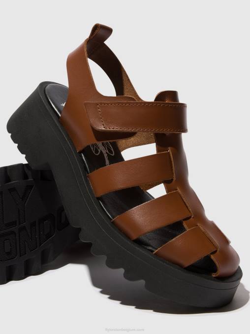 cognac Fly London vrouwen Sandalen met bandjes maie850 V2B0534