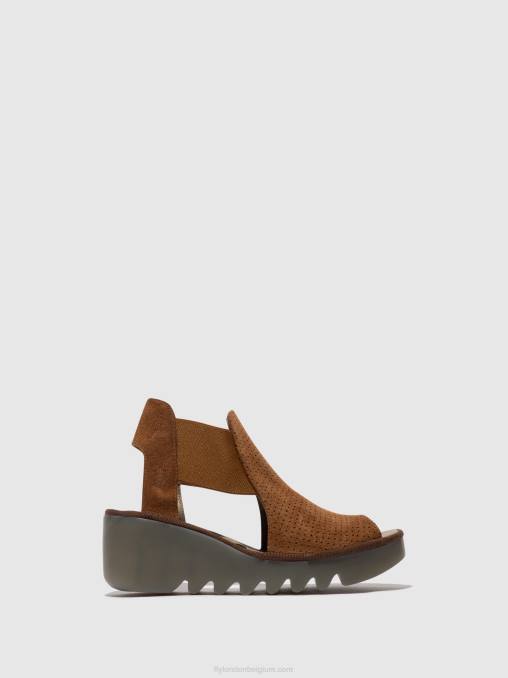 cognac Fly London vrouwen elastische sandalen biga412 V2B0479