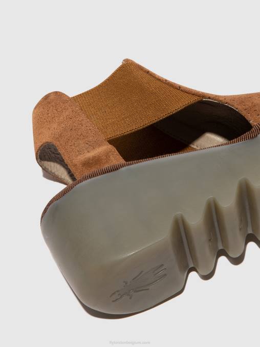 cognac Fly London vrouwen elastische sandalen biga412 V2B0479