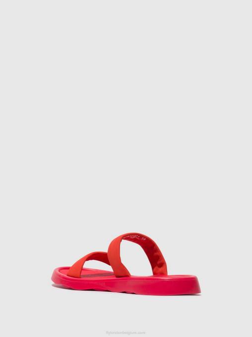 duivel rood Fly London vrouwen platte sandalen taja872 V2B0555
