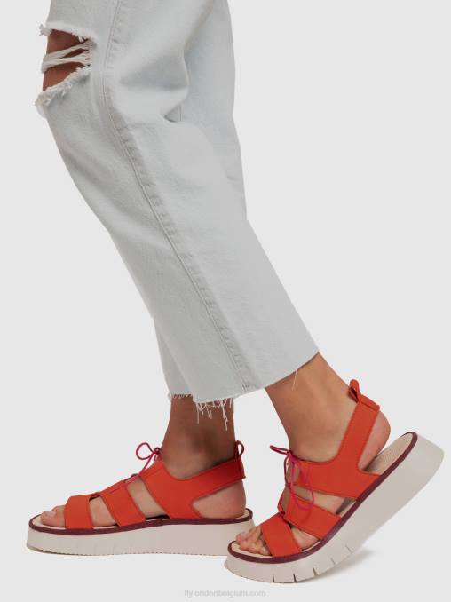 duivel rood Fly London vrouwen sandalen met bandjes caio363 V2B0575