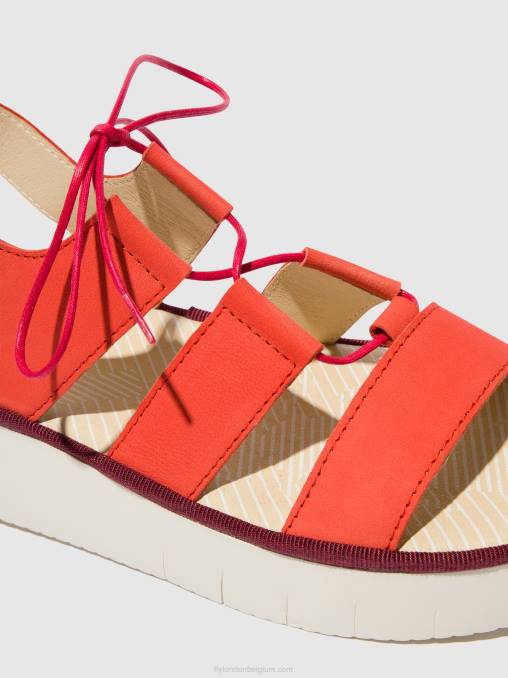 duivel rood Fly London vrouwen sandalen met bandjes caio363 V2B0575