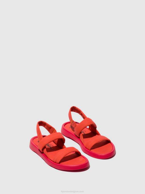 duivel rood Fly London vrouwen sling-back sandalen tera873 V2B0540