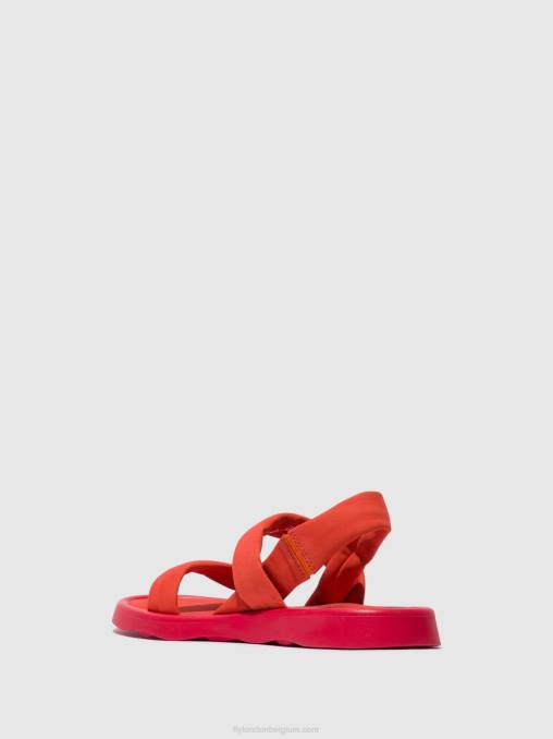 duivel rood Fly London vrouwen sling-back sandalen tera873 V2B0540