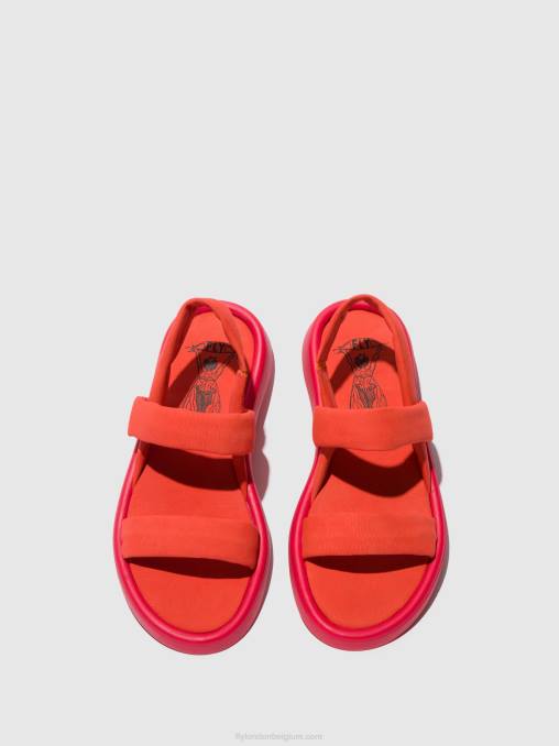 duivel rood Fly London vrouwen sling-back sandalen tera873 V2B0540