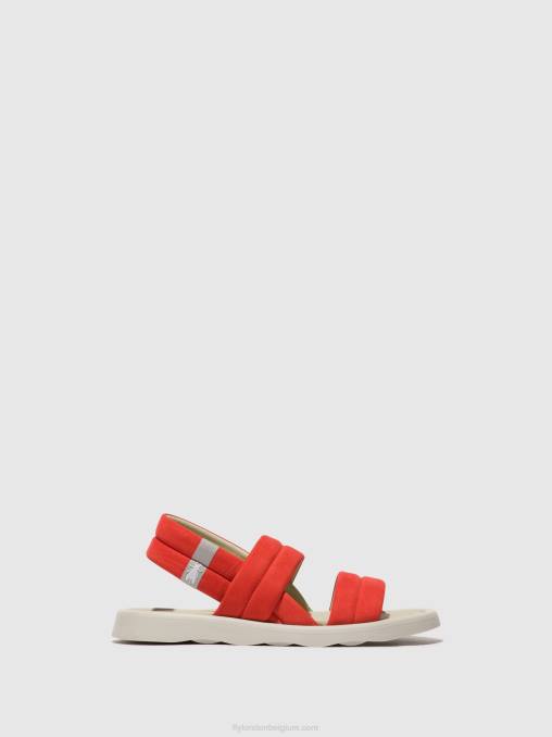 duivel rood Fly London vrouwen slingback sandalen tofy941 V2B0459