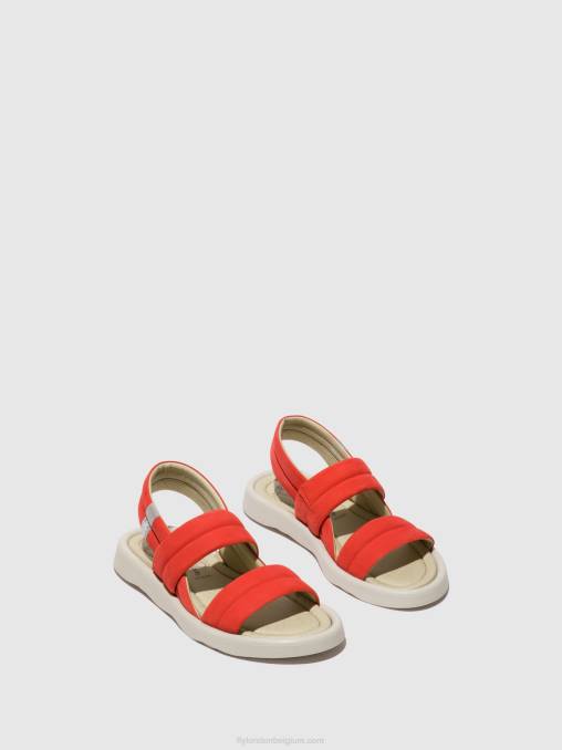 duivel rood Fly London vrouwen slingback sandalen tofy941 V2B0459