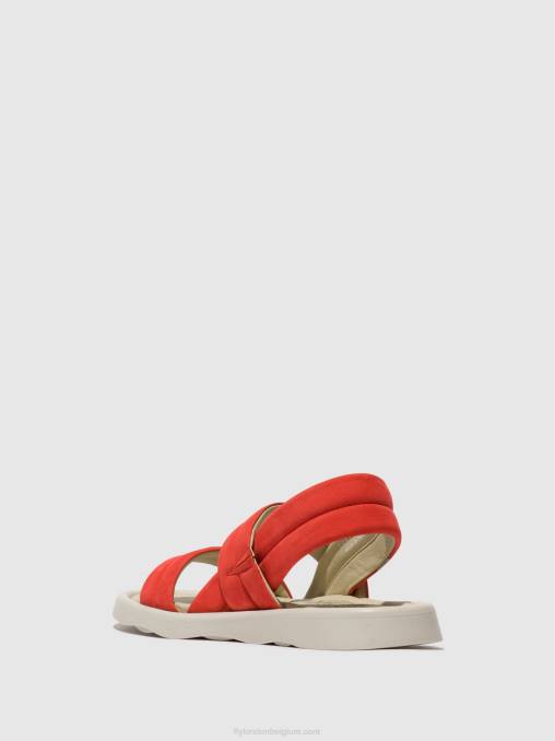 duivel rood Fly London vrouwen slingback sandalen tofy941 V2B0459