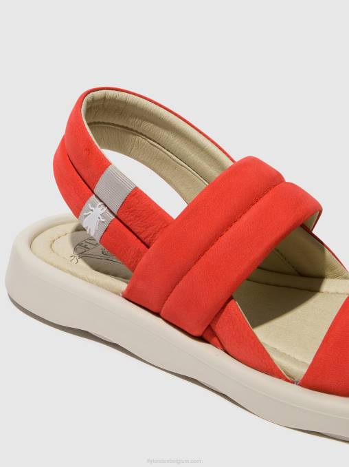 duivel rood Fly London vrouwen slingback sandalen tofy941 V2B0459
