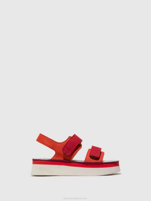 duivelsrood/lippenstift rood Fly London vrouwen slingback sandalen cori377 V2B0577