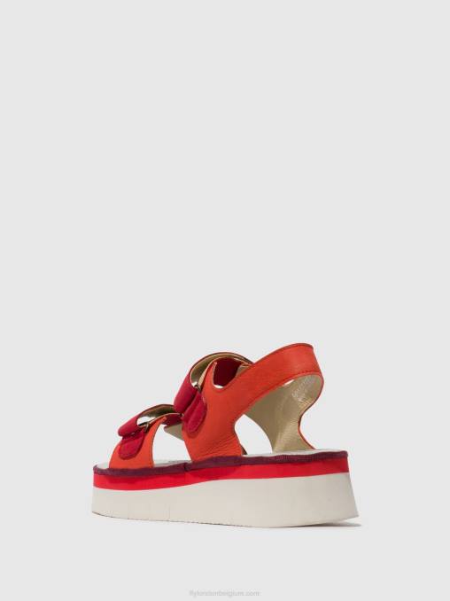 duivelsrood/lippenstift rood Fly London vrouwen slingback sandalen cori377 V2B0577