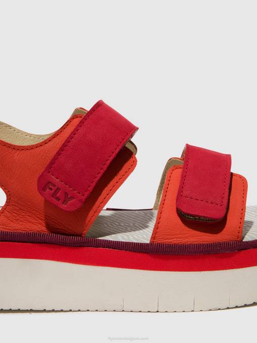 duivelsrood/lippenstift rood Fly London vrouwen slingback sandalen cori377 V2B0577