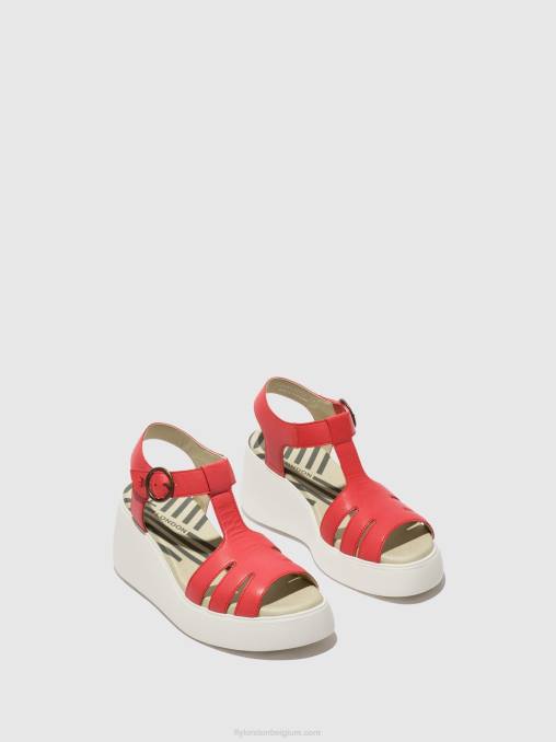 framboos Fly London vrouwen Sandalen met t-bandje duma955 V2B0415