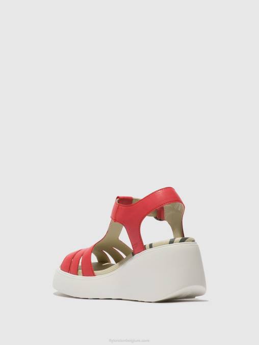 framboos Fly London vrouwen Sandalen met t-bandje duma955 V2B0415