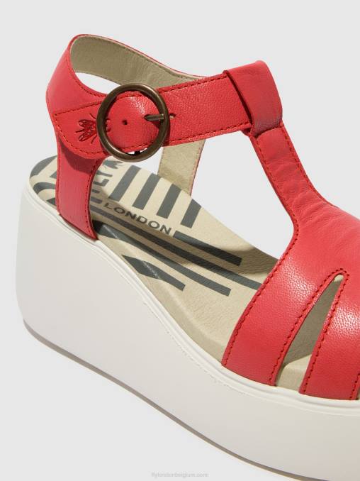 framboos Fly London vrouwen Sandalen met t-bandje duma955 V2B0415