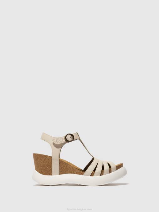gebroken wit Fly London vrouwen Sandalen met t-bandje gait959 V2B0409