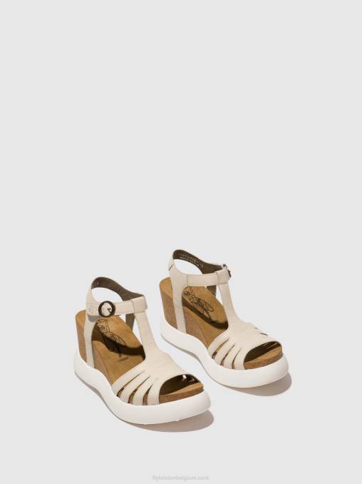 gebroken wit Fly London vrouwen Sandalen met t-bandje gait959 V2B0409