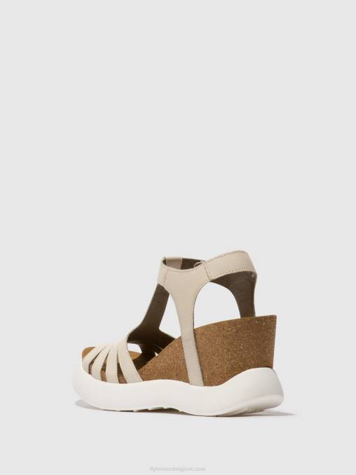 gebroken wit Fly London vrouwen Sandalen met t-bandje gait959 V2B0409