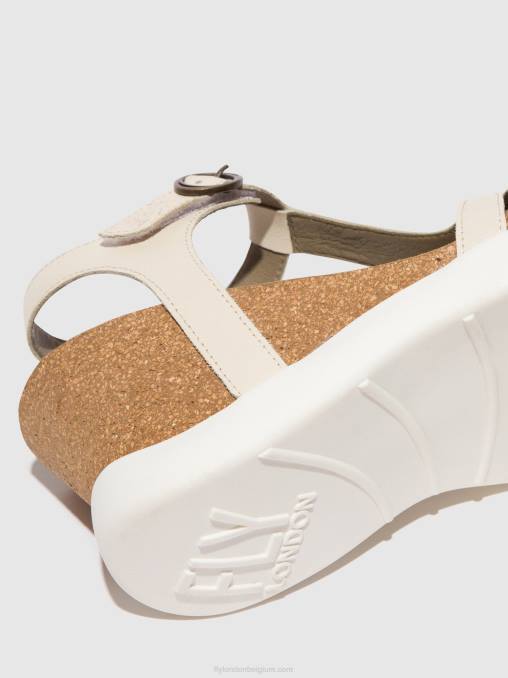 gebroken wit Fly London vrouwen Sandalen met t-bandje gait959 V2B0409