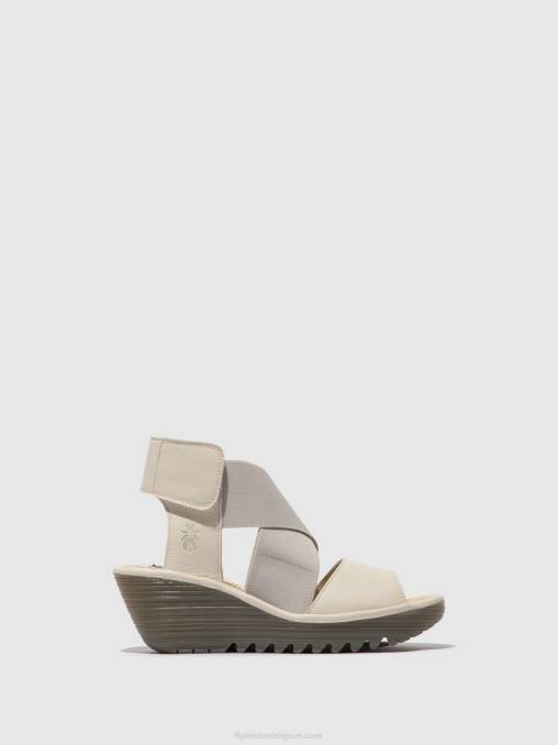 gebroken wit Fly London vrouwen gekruiste sandalen yuba385 V2B0558
