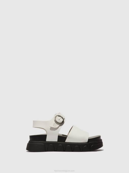 gebroken wit Fly London vrouwen sandalen met enkelbandje cree947 V2B0507