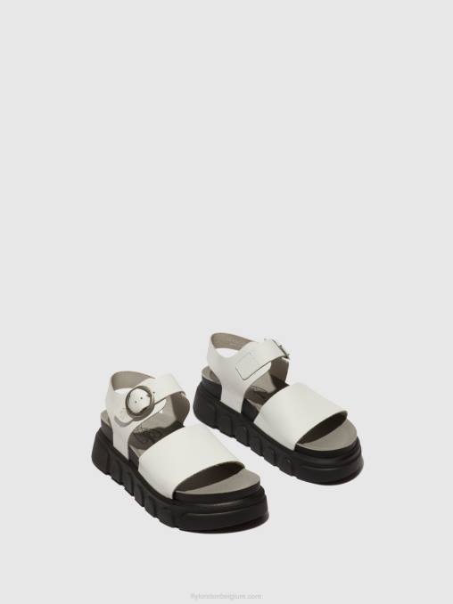 gebroken wit Fly London vrouwen sandalen met enkelbandje cree947 V2B0507