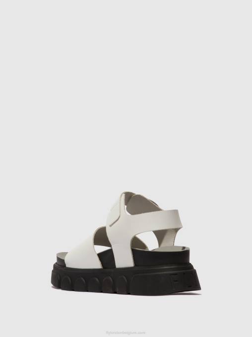 gebroken wit Fly London vrouwen sandalen met enkelbandje cree947 V2B0507