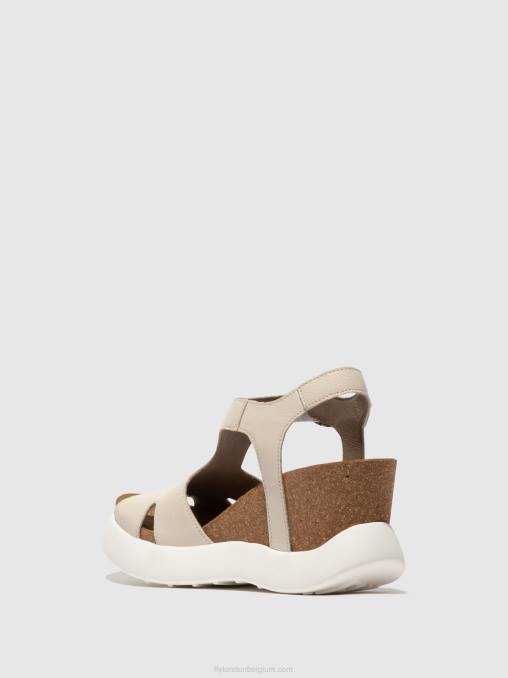 gebroken wit Fly London vrouwen sandalen met gesp gova962 V2B0494