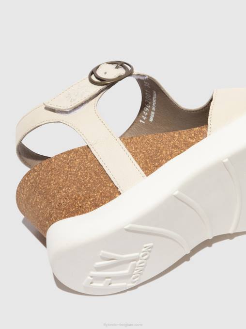 gebroken wit Fly London vrouwen sandalen met gesp gova962 V2B0494