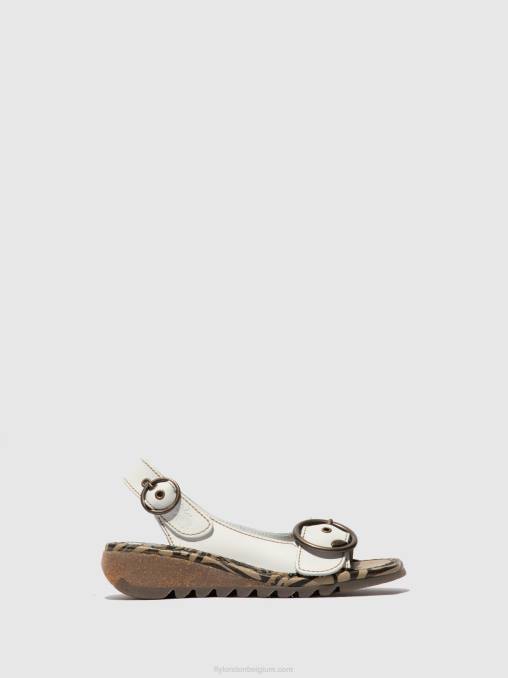 gebroken wit Fly London vrouwen sandalen met gesp tram723 V2B0614