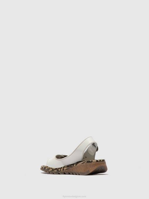 gebroken wit Fly London vrouwen sandalen met gesp tram723 V2B0614