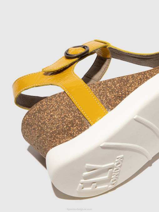 geel Fly London vrouwen Sandalen met t-bandje gait959 V2B0410