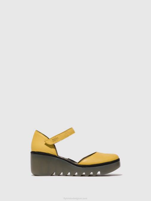 geel Fly London vrouwen sandalen met enkelbandje biso305 V2B0505