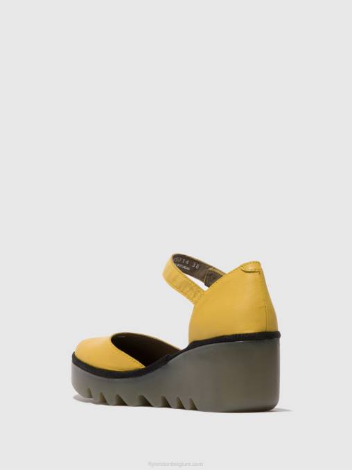 geel Fly London vrouwen sandalen met enkelbandje biso305 V2B0505
