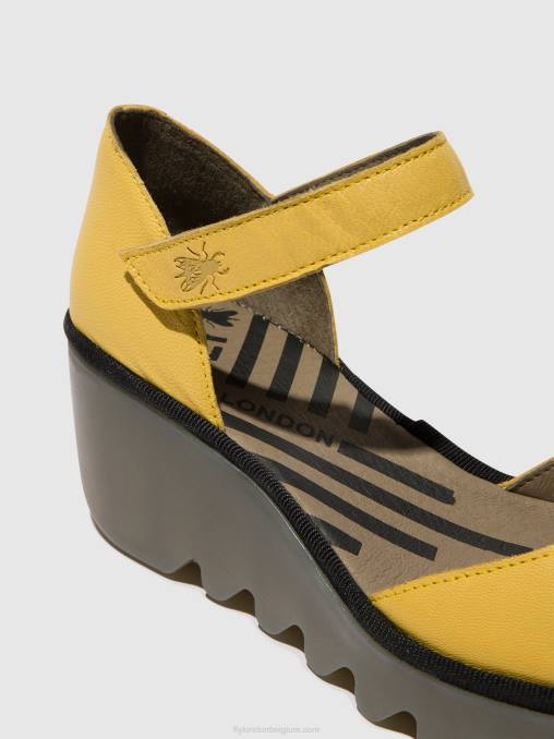 geel Fly London vrouwen sandalen met enkelbandje biso305 V2B0505