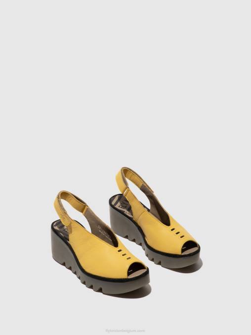 geel Fly London vrouwen slingback sandalen baye386 V2B0466