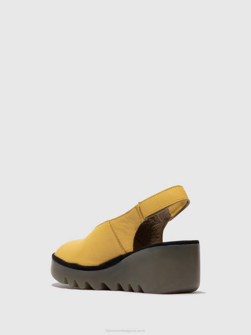geel Fly London vrouwen slingback sandalen baye386 V2B0466