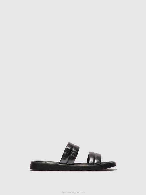 grafiet Fly London vrouwen platte sandalen toha942 V2B0474