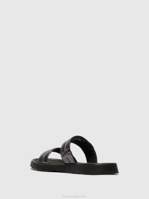 grafiet Fly London vrouwen platte sandalen toha942 V2B0474