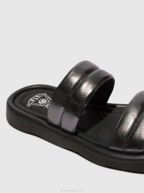 grafiet Fly London vrouwen platte sandalen toha942 V2B0474