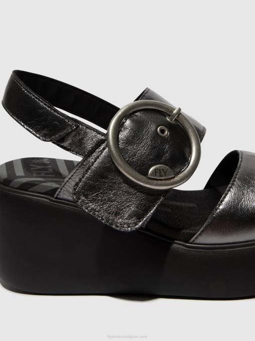 grafiet Fly London vrouwen slingback sandalen digo939 V2B0455