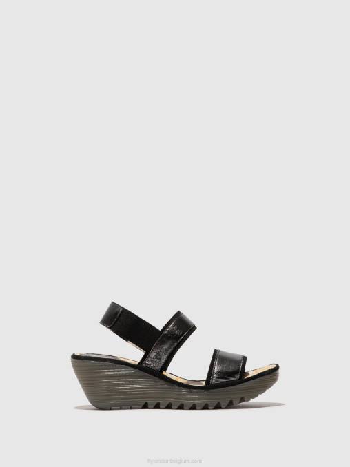 grafiet Fly London vrouwen slingback sandalen yaco416 V2B0441