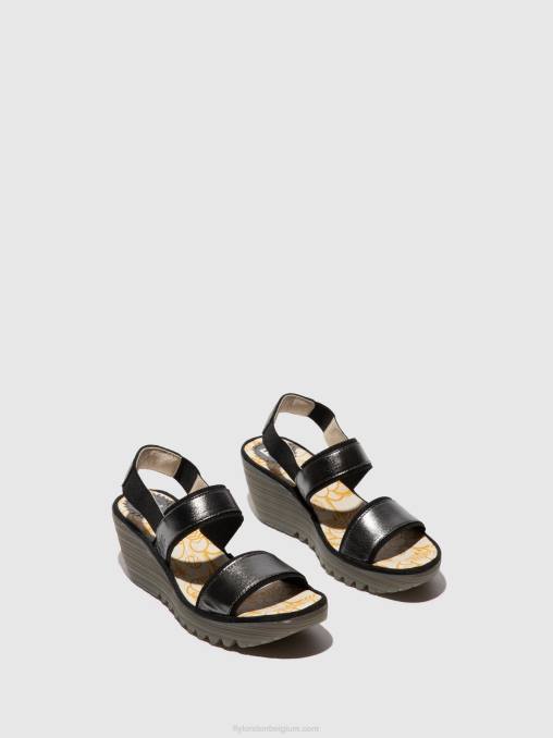 grafiet Fly London vrouwen slingback sandalen yaco416 V2B0441