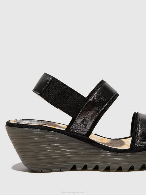 grafiet Fly London vrouwen slingback sandalen yaco416 V2B0441