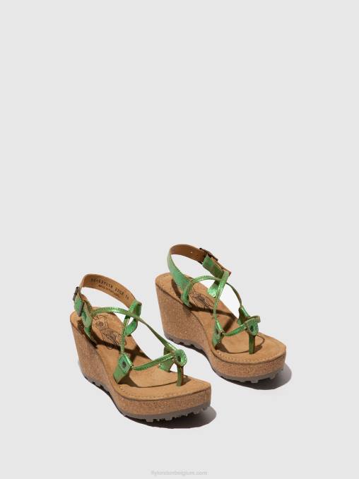 groente Fly London vrouwen sandalen met t-bandje goh V2B0517